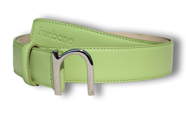 Men's leather belt Tropical Green - Pointed buckle