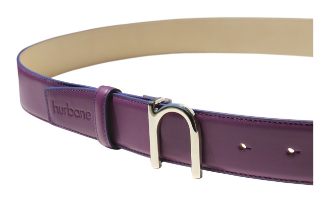 Men's leather belt Ultra Violet - Pointed buckle