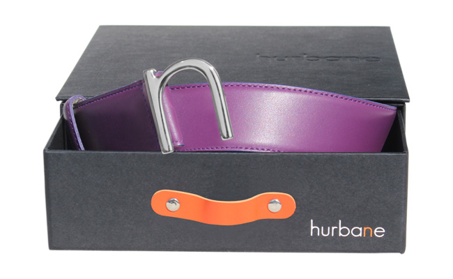 Men's leather belt Ultra Violet - Pointed buckle