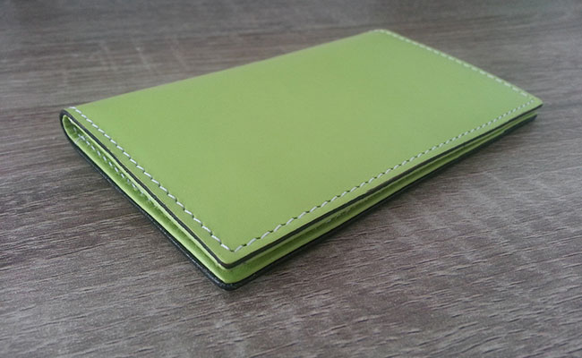 Leather wallet for men - Card holder model - Tropical Green