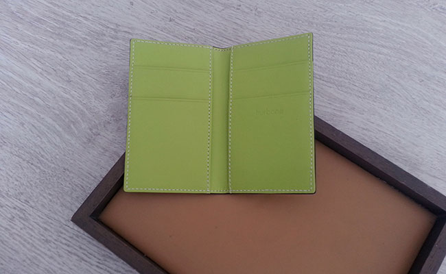 Leather wallet for men - Card holder model - Tropical Green