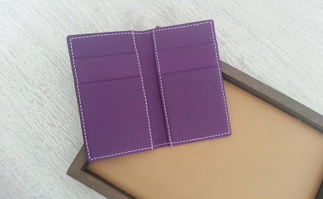 Leather wallet for men - Card holder model- Ultra Violet