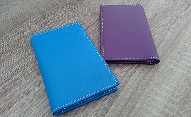 Leather wallet for men - Card holder model- Ultra Violet