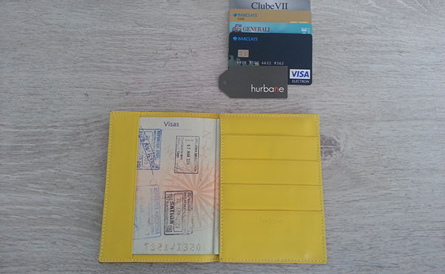 Men's Wallet  - Yellow Lime leather - Passport holder wallet