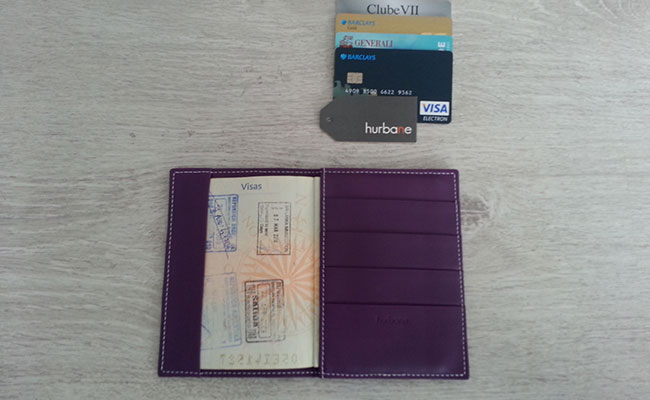 Men's Wallet - Passport holder wallet - Ultra Violet leather
