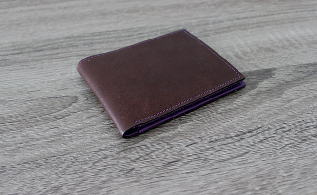 Flap wallet for men - Row Brown and Ultra Violet Leather