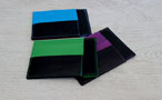 Leather wallet - Rigid shape - Black patent and Bunker Green Leather