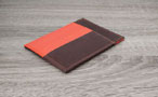 rigid wallet for men - Row Brown and Orange Leather