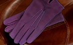 Men's coloured leather gloves - fitted straight cut - Ultra Violet
