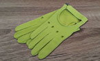 Men's coloured leather gloves - Rallye cut - Tropical Green