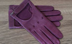 Men's coloured leather gloves - Rallye cut - Ultra Violet