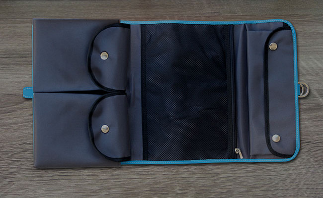Men's Toilet Bag - Arctic Blue leather