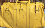 Men's calfskin travel bag - Lime Yellow