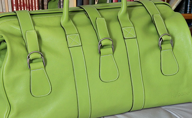 Men's calfskin travel bag - Tropical Green