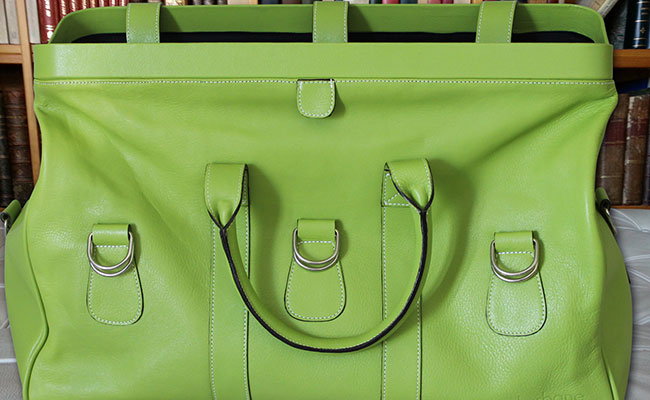 Men's calfskin travel bag - Tropical Green