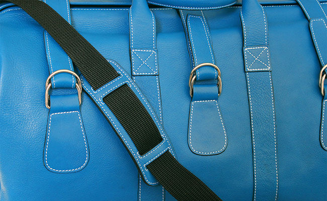 Men's calfskin travel bag - Arctic Blue