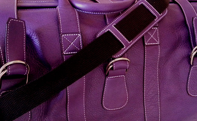 Men's calfskin travel bag - Ultra Violet