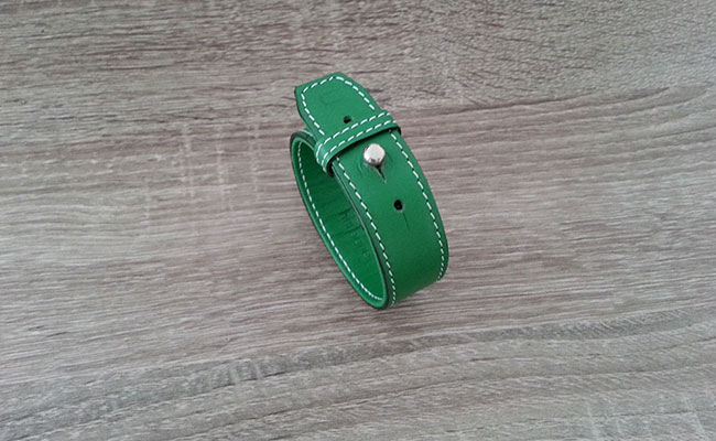 Timeless, Bunker Green leather strap for Men